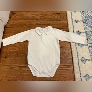 Kissy Kissy White Kissy Basics Long Sleeve Collar Bodysuit 18-24 months